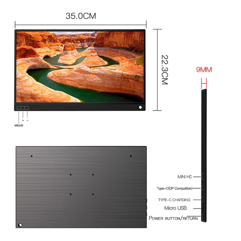 15.6-Inch Portable Monitor: 1080P IPS Black Display, High Definition Vibrant Colors, Smooth Gameplay - Strong Compatibility External Extended Monitor for Gaming Consoles, Laptops, Creative Projects - Image 3