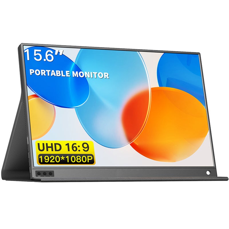 15.6-Inch Portable Monitor: 1080P IPS Black Display, High Definition Vibrant Colors, Smooth Gameplay - Strong Compatibility External Extended Monitor for Gaming Consoles, Laptops, Creative Projects - Image 1