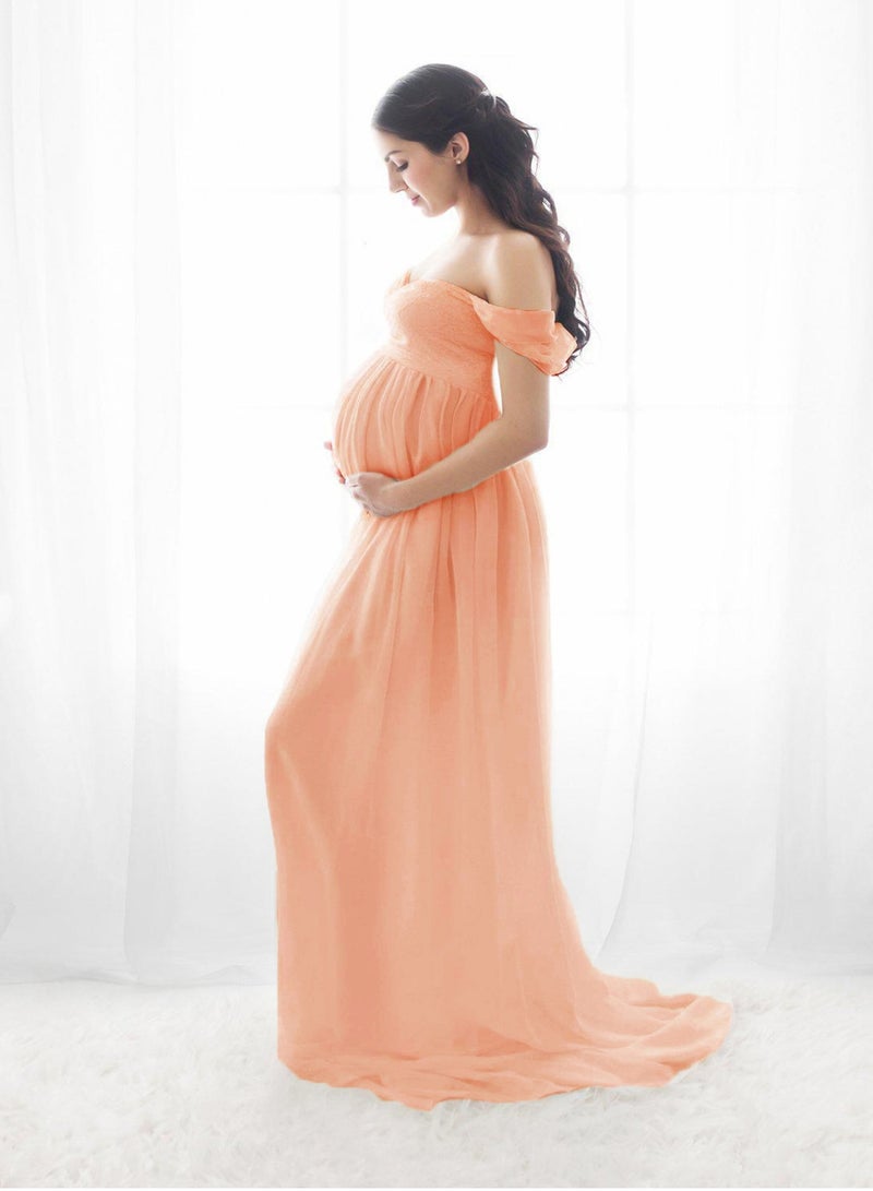 Loquat Women Pregnant Long Dress Pink  - Image 1