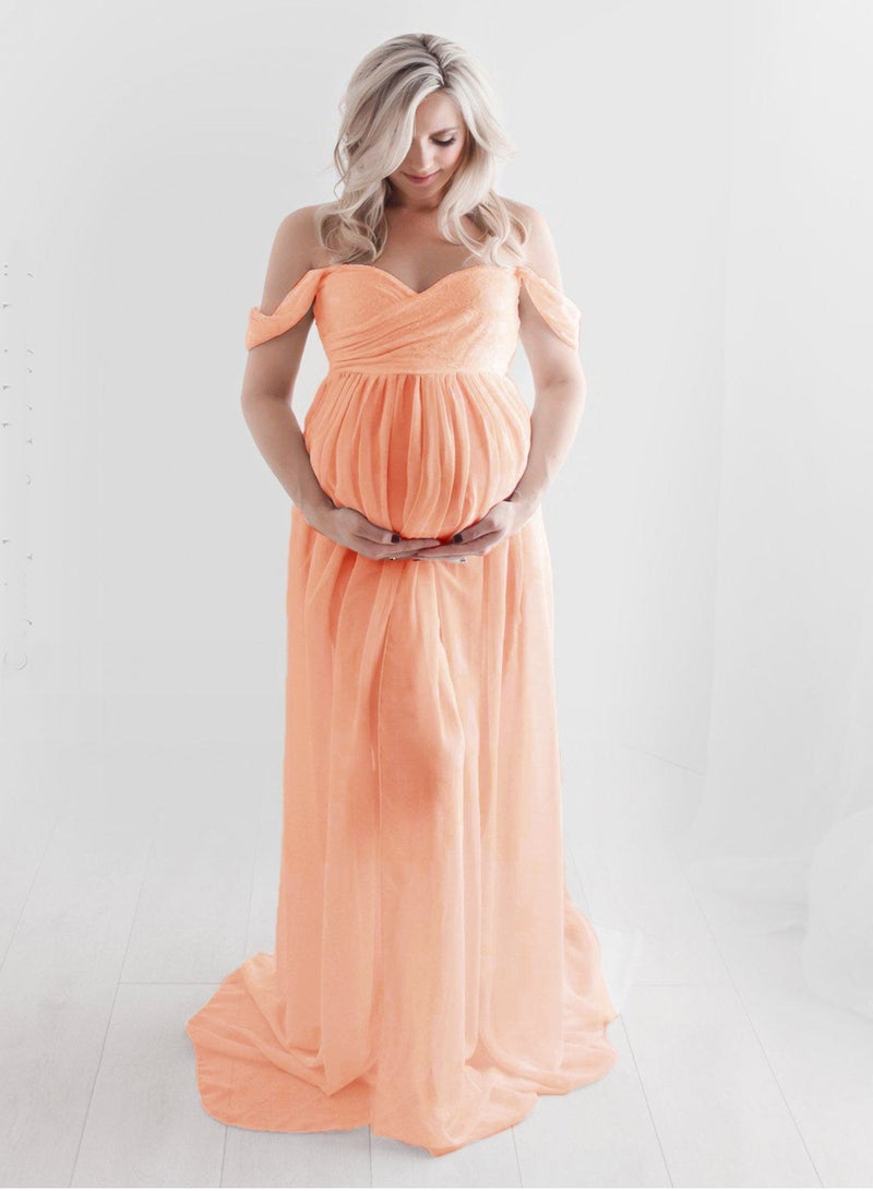 Loquat Women Pregnant Long Dress Pink  - Image 2