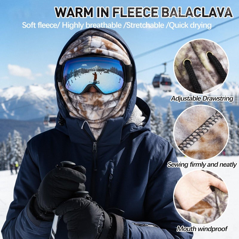 Suhine Balaclava Fleece Ski Hunting Mask Winter with Hat Neck Cover Windproof Face Covers for Men Women Cold Weather Warmer(Mixed Styles,Black White Python Print,8 Pcs) - Image 3