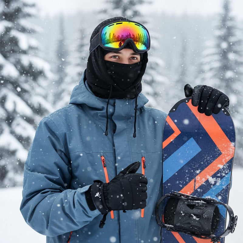 Suhine Balaclava Fleece Ski Hunting Mask Winter with Hat Neck Cover Windproof Face Covers for Men Women Cold Weather Warmer(Mixed Styles,Black White Python Print,8 Pcs) - Image 5