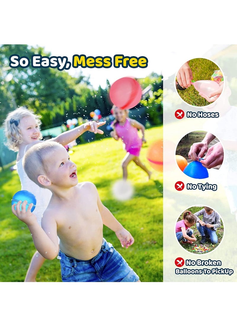 Water Balloons Reusable 6 PCS Soft Silicone Water Splash Ball for Kids School Self-Sealing Refillable Water Ballfor Kids Adults Fun Water Fight Game Summer Swimming Pool Party Supplies（F） - Image 4