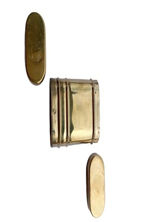 Premier55 حاوية Chunauti نحاسية Premier55/Pital Dibbi/Antique Desi Chunauti، Chuna Dani (عبوة من قطعة واحدة)، 5.5 × 4 × 2 سم - Image 3