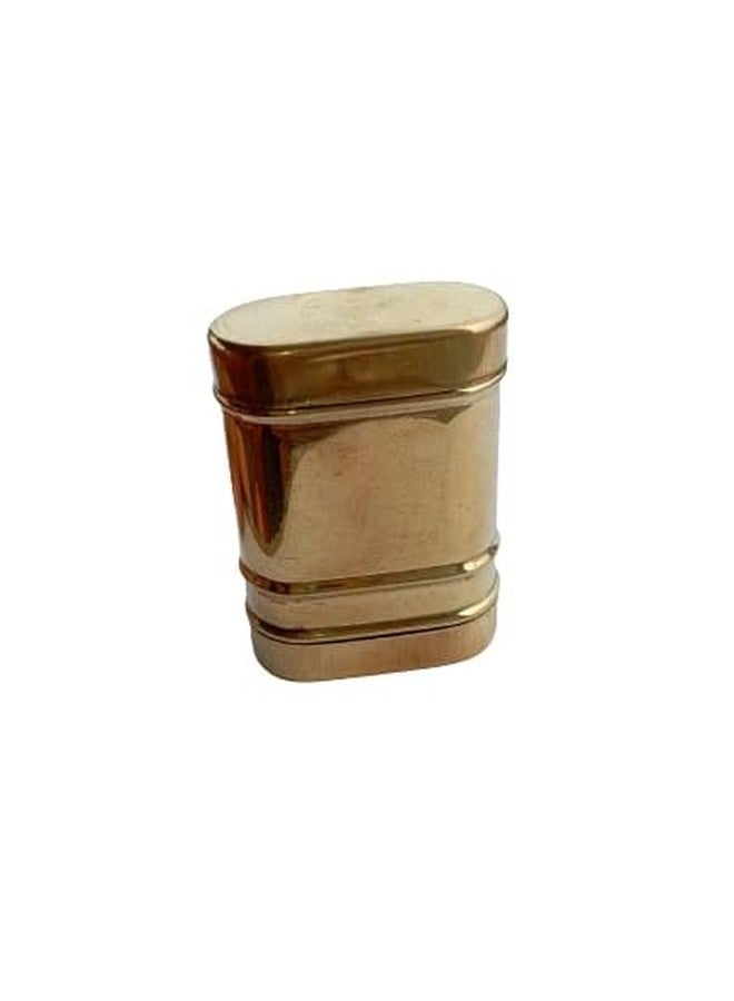 Premier55 حاوية Chunauti نحاسية Premier55/Pital Dibbi/Antique Desi Chunauti، Chuna Dani (عبوة من قطعة واحدة)، 5.5 × 4 × 2 سم - Image 2