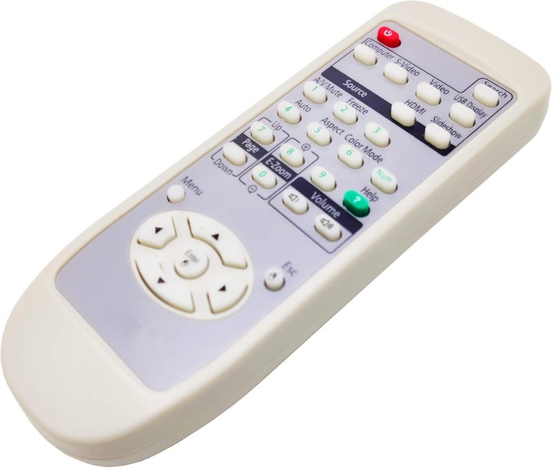 INTECHING 1491616 Projector Remote Control for Epson EX31, EX3200, EX51, EX5200, EX71, EX7200, EB-W6, EP700, EX70, PowerLite 826W+/ 84+/ 85+/ 92/93/ 935W/ 95/ 96W/ S7/ S9/ W7/ X9/ W6/ Home Cinema 700 - Image 1