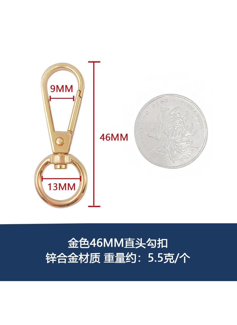 Wholesale Spring Clasp Lobster Claw for DIY Bag One Gold 46mm straight hook 