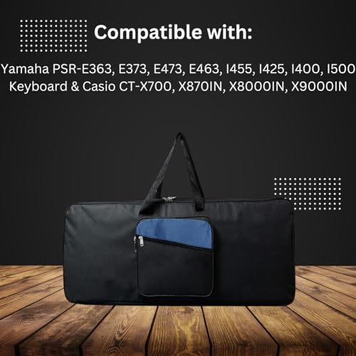 TECHBLAZE 40inch Piano Keyboard Bag Compatible with Yamaha PSR-I400, PSR-I500, PSR9000, PSR 8000 & Casio CT-X870IN, CT-X8000IN, CT-X9000IN 61 Keys Keyboards Front Side Pocket Padded Keyboard Piano Bag - Image 5