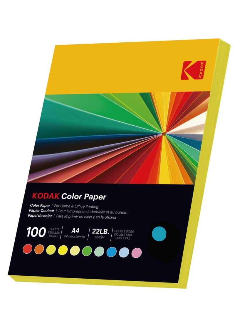 Kodak Color Paper Double Sides A4 (210x297mm) 100 Sheets 80 GSM LIGHT LIGHT BLUE  - Image 2
