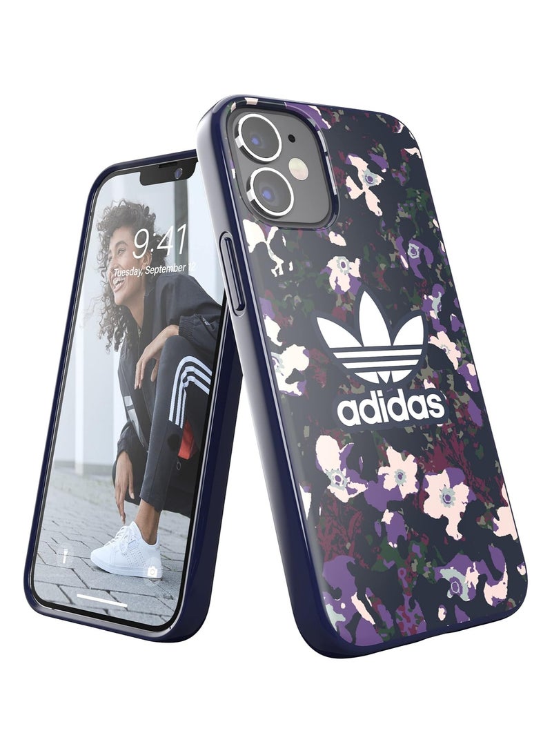 اديداس حافظة ADIDAS Snap Graphic لهاتف iPhone 12 Mini - أزرق داكن/أرجواني نشط - Image 1