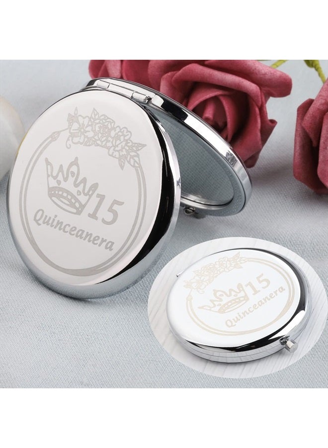FEELMEM 15 Quinceanera Compact Mirror Sweet 15 Gift Quinceanera 15th Birthday Party Mirror Gift Happy 15th Birthday Gift (15 Quinceanera-Mirror) - Image 5