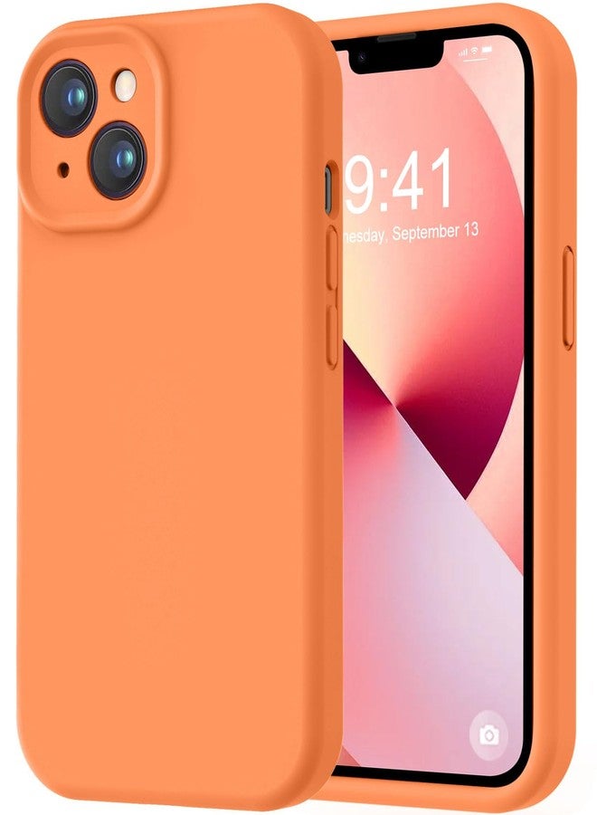LOVE 3000 جراب LOVE 3000 مصمم خصيصًا لهاتف iPhone 13، مصنوع من السيليكون الفاخر مع بطانة ناعمة من الألياف الدقيقة المقاومة للخدش، جراب حماية مقاوم للصدمات لهاتف iPhone 13، مناسب للرجال والنساء والفتيات، مقاس 6.1 بوصة، لون برتقالي زاهي - Image 1