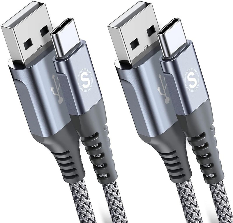 sweguard USB Type C iPhone 16 Pro Max Charger Cable [2-Pack,6.6ft+6.6ft] Nylon Braided USB C Cord for iPhone 16 15 Pro Max Samsung Galaxy S25 S24 S23 S22 S21 S20 S10 A54 A53 A52 A15 Pixel 9 8 LG Moto - Image 1
