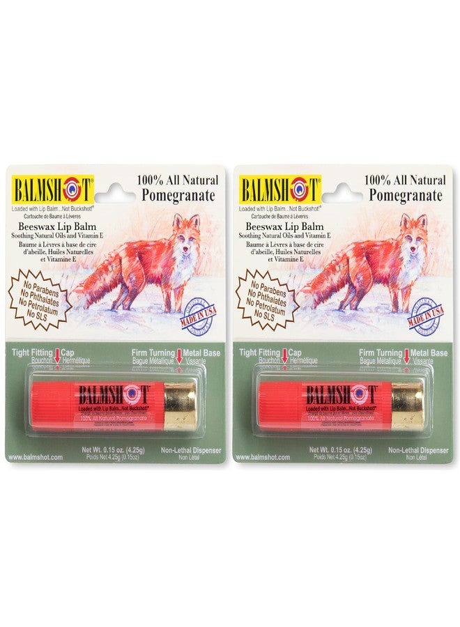 BALMSHOT Two Pack of 100% Natural Organic Pomegranate Lip Balm - Image 1