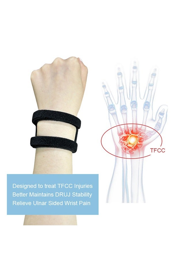 سناد الرسغ، حزام الرسغ، واقي الرسغ، لفافات الرسغ القابلة للضبط لدموع TFCC، مقاس واحد يناسب أكثر. للرسغين الأيسر والأيمن، دعم السلالة التي تحمل الوزن، التمارين - Image 3