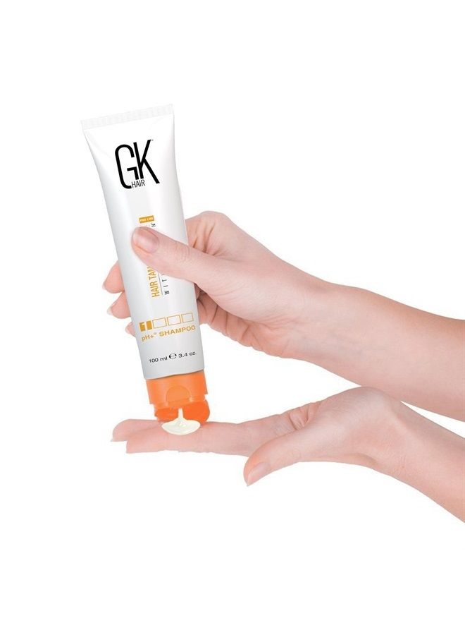 Global Keratin GK HAIR pH+ Pre-Treatment Clarifying Shampoo (3.4 Fl Oz/100ml) For Preps Hair Deep Cleansing,Removes Impurities -With Aloe Vera, Vitamins & Natural Oils All Hair Types Men and Women  - Image 3