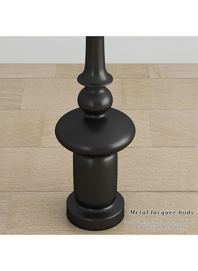 Modern Black Floor Lamp with Acrylic Globe Lampshade – Retro Roman Column Design, 3-Tone Dimmable Standing Lamp for Living Room, Bedroom, Office & Study Room, Luxury Home Décor Lighting (136cm/53.5") - Image 5