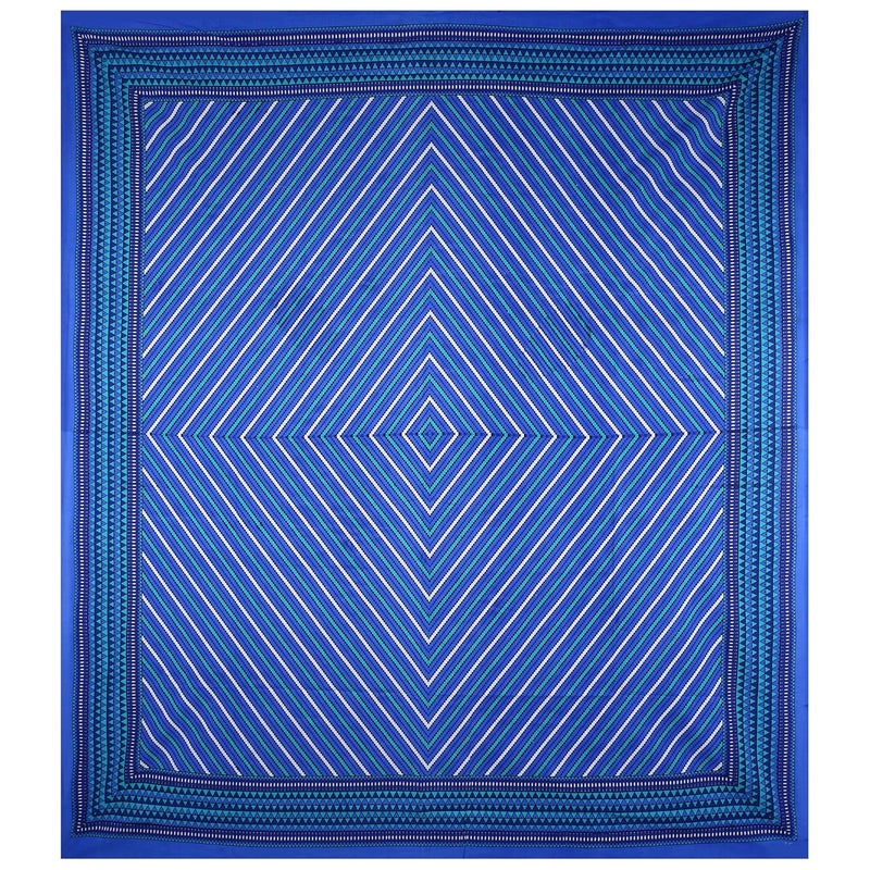 Ealth Kart 100 Cotton Comfort 180 TC Rajasthani Jaipuri Traditional King Size 1 Double Bedsheet with 2 Pillow Covers Blue - Image 3