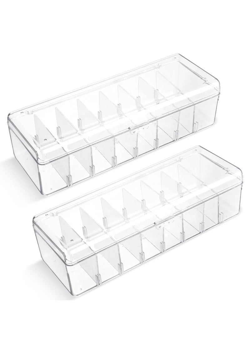 SYOSI Trading Card Storage Box, 2Pack Playing Card Deck Cases with Removable Dividers, 560Count Graded Baseball Card Holder Container Sports Card Display Case for Basketball Football Hockey Gaming Loader - Image 1