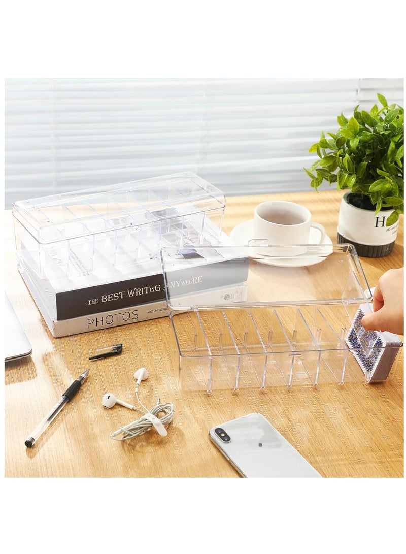 SYOSI Trading Card Storage Box, 2Pack Playing Card Deck Cases with Removable Dividers, 560Count Graded Baseball Card Holder Container Sports Card Display Case for Basketball Football Hockey Gaming Loader - Image 3