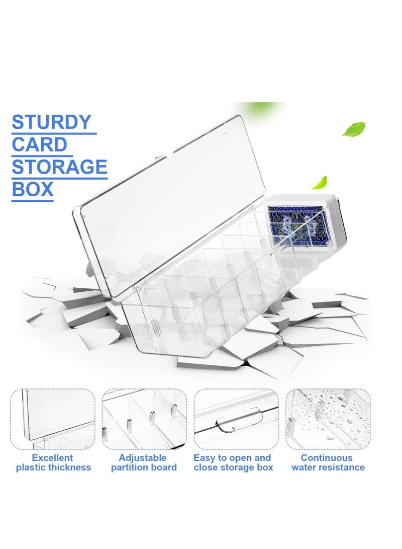 SYOSI Trading Card Storage Box, 2Pack Playing Card Deck Cases with Removable Dividers, 560Count Graded Baseball Card Holder Container Sports Card Display Case for Basketball Football Hockey Gaming Loader - Image 2