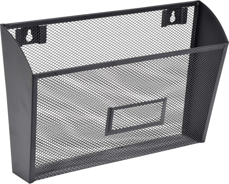 Lorell Black Mesh Wire Wall Pocket - Image 1