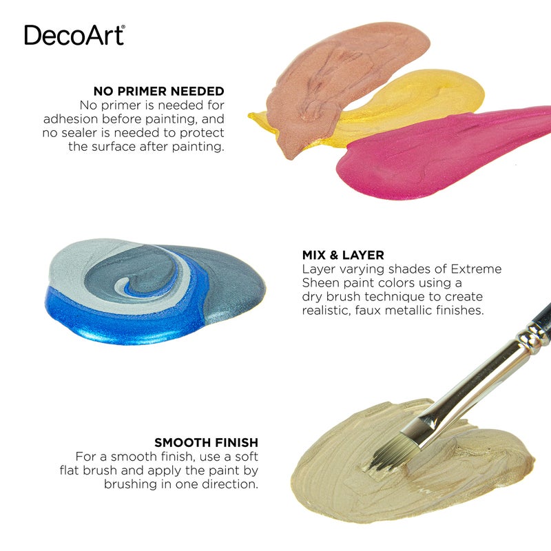 DecoArt Extreme Sheen Bronze Metallic Acrylic Paint, 2 Fl. Oz. Bottle (Pack of 1) - Image 2