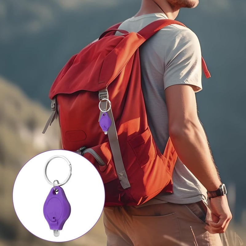 Clydewy UV Note Checker Mini LED Keyring Torch - Portable Pocket Ultra Violet Flashlight (Pack of 3, Purple) - Image 2