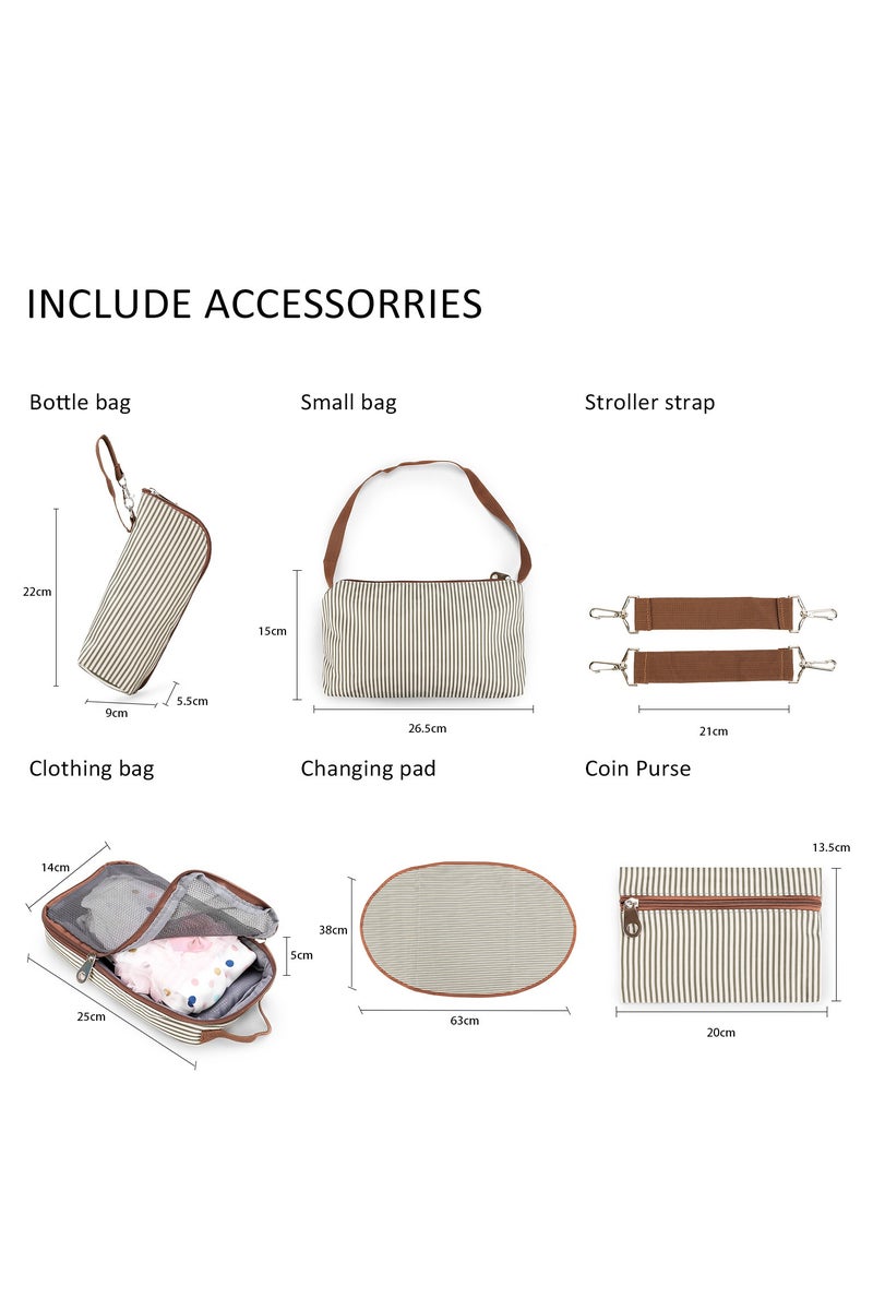 general 7-piece set of mommy bag handbag multi-functional large capacity mom bag mother and baby diaper bag out handbag - Image 4