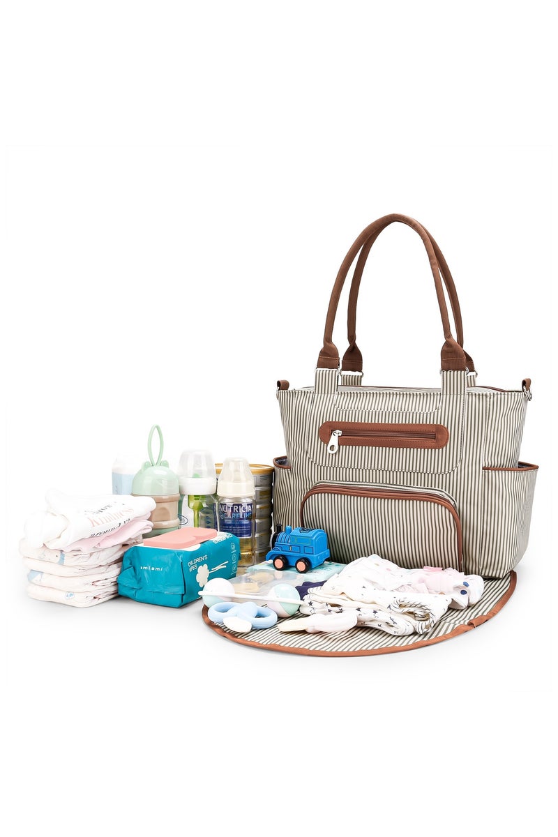 general 7-piece set of mommy bag handbag multi-functional large capacity mom bag mother and baby diaper bag out handbag - Image 2