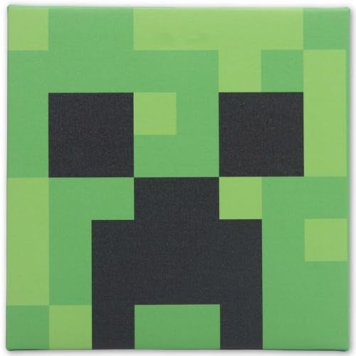 Open Road Brands Minecraft Creeper Face Gallery Wrapped Canvas Wall Decor - Fun Minecraft Wall Art for Game Room or Kids' Bedroom - Image 1