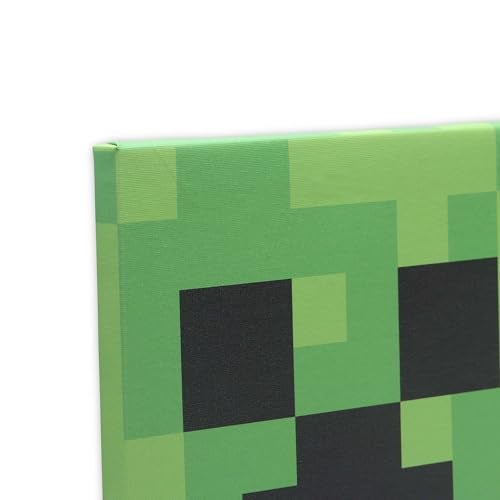 Open Road Brands Minecraft Creeper Face Gallery Wrapped Canvas Wall Decor - Fun Minecraft Wall Art for Game Room or Kids' Bedroom - Image 4