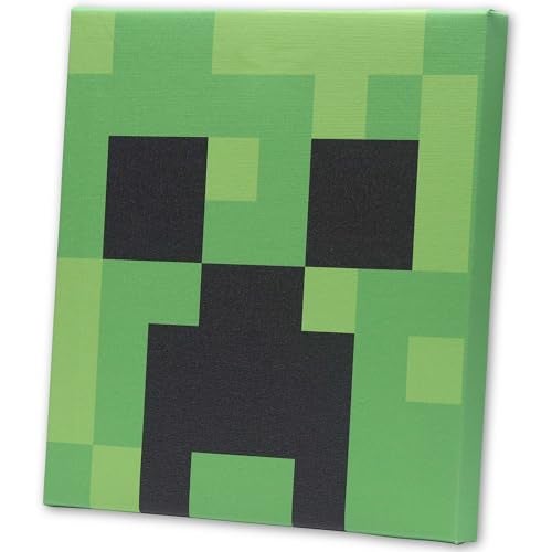 Open Road Brands Minecraft Creeper Face Gallery Wrapped Canvas Wall Decor - Fun Minecraft Wall Art for Game Room or Kids' Bedroom - Image 2