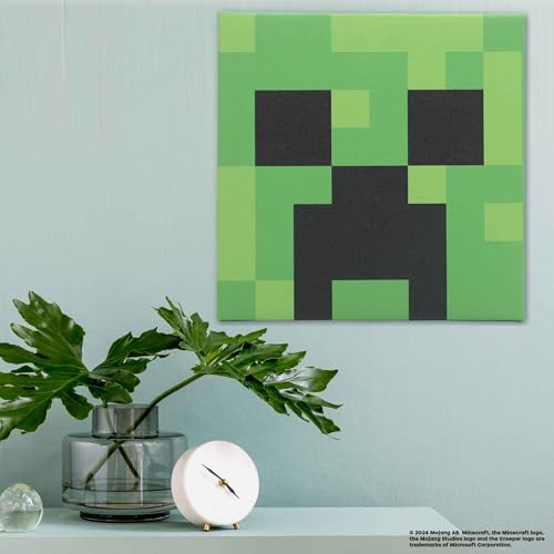 Open Road Brands Minecraft Creeper Face Gallery Wrapped Canvas Wall Decor - Fun Minecraft Wall Art for Game Room or Kids' Bedroom - Image 5