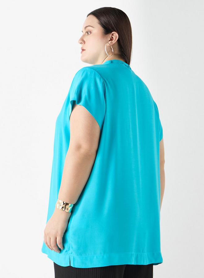  أولا بوبكن بلوزة مقاس كبير سادة بتفاصيل رباط من أولا بوبكن - Image 3