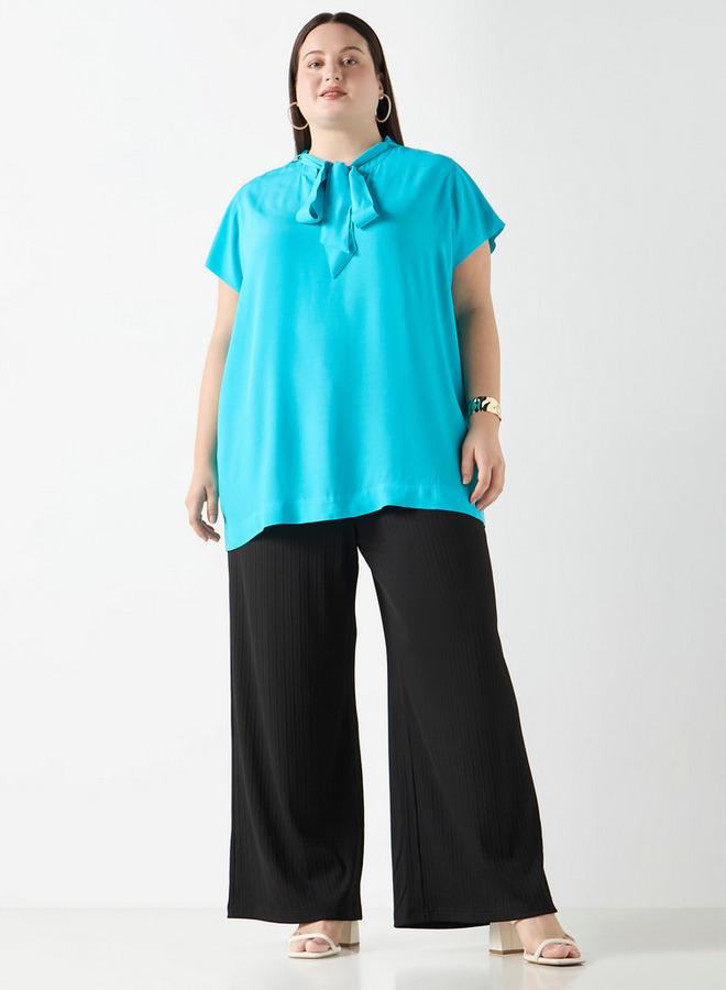  أولا بوبكن بلوزة مقاس كبير سادة بتفاصيل رباط من أولا بوبكن - Image 2