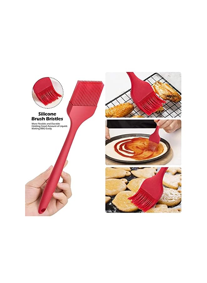 ECVV Silicone Pastry Brush 4 Pcs, Heat Resistant Basting Brush Set For Baking, Bbq Grill, Kitchen Cooking Barbecue Brush Multicolor 8-3/4 Inch Long - Image 4