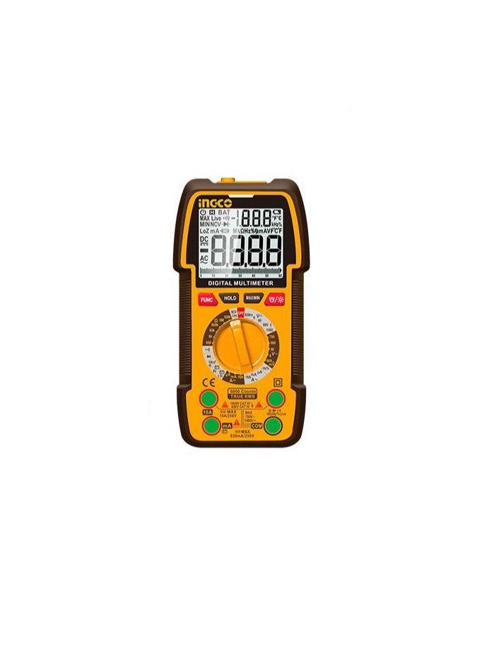 INGCO DM310002 Digital Multimeter Display : TRUR RMS 6000 counts, Diode test, NCV, Data hold, Flashlight, Backlight  - Image 1
