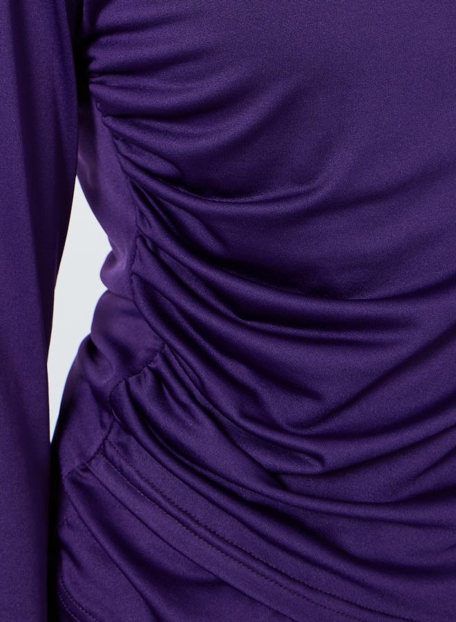 Styli Asymmetrical neckline knit top with trim - Image 5