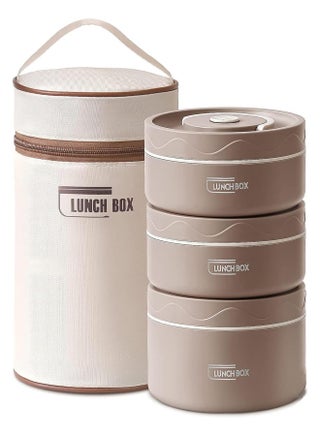 ﻿ Portable Insulated Lunch Containers with Insulation Bag, Separate Stackable Lunch Container, Leakproof Stackable Stainless Steel Food Container, for Adult Men Women Kids, Insulated Bento Boxes (Brown, 3Tier) - pzsku/Z2721939FDBD3DF3AFC05Z/45/1743241834/6297f180-4c69-4453-8e86-d4d2fd60b40c