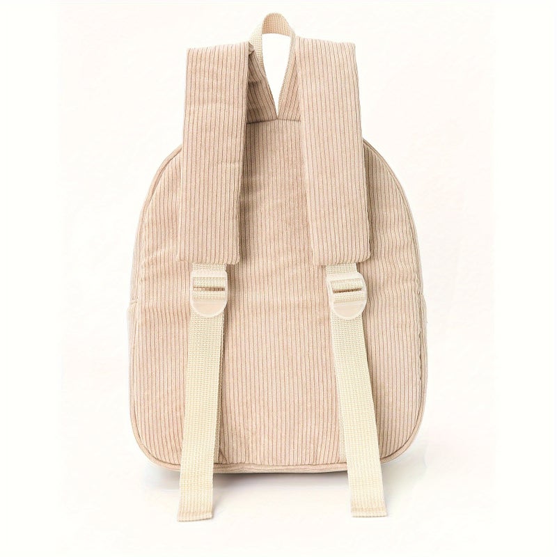 Cute Bear Corduroy School Backpack for Kids - Image 3