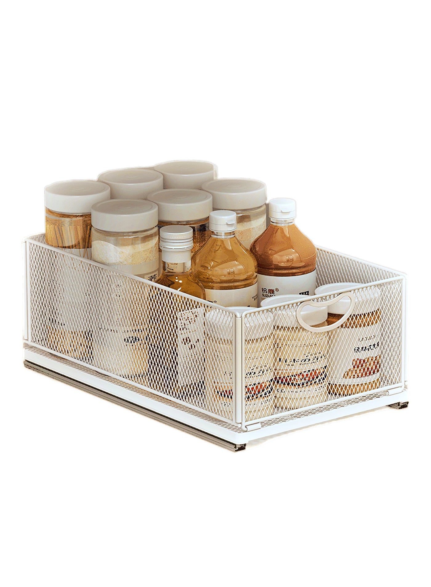 Sliding Shelf for Kitchen Cabinet – Pull-Out Spice Rack, Bathroom Cabinet Organizer, Pantry Storage & Kitchen Organizer