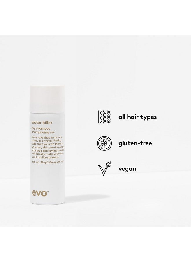 EVO EVO Water Killer Dry Shampoo - Absorbs Oil to Refresh Hair, Reduces Damage from Excessive Washing - Hair Styling Spray - Travel Size, 35g /1.1oz  - Image 4