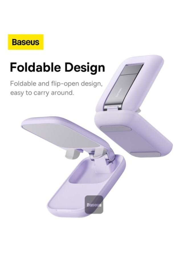Baseus Seashell Series Folding Phone Stand With Mirror - Nebula Purple - Image 4