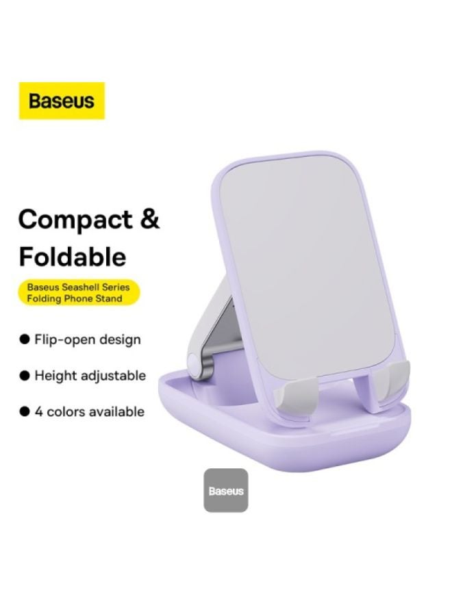Baseus Seashell Series Folding Phone Stand With Mirror - Nebula Purple - Image 3