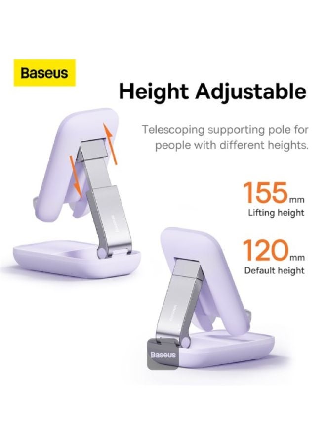 Baseus Seashell Series Folding Phone Stand With Mirror - Nebula Purple - Image 5