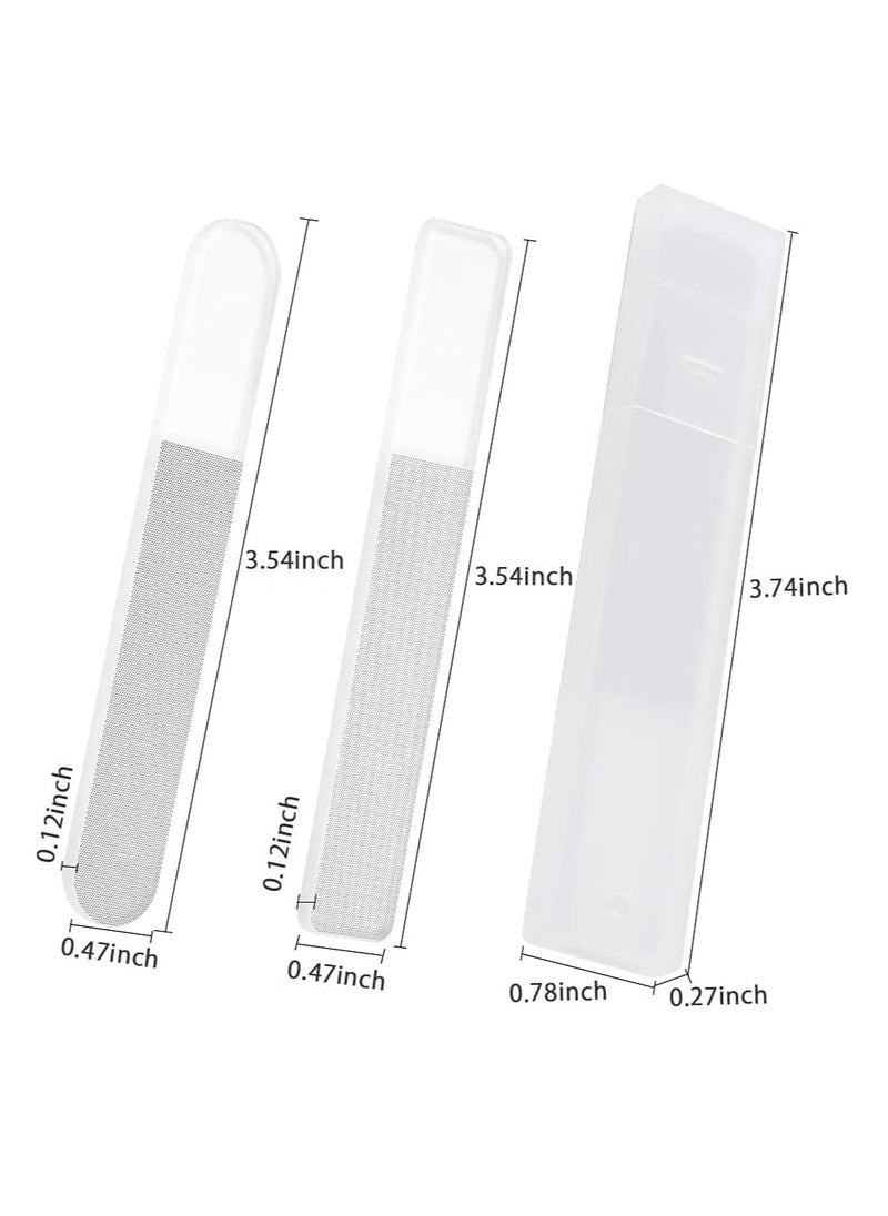 6 Pieces Nano Glass Nail Files Crystal Nail Shiner Buffer Polisher Crystal Glass Nano Nail File with Case for Natural Nails