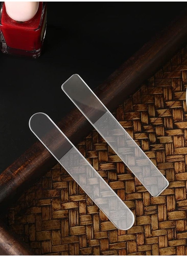 6 Pieces Nano Glass Nail Files Crystal Nail Shiner Buffer Polisher Crystal Glass Nano Nail File with Case for Natural Nails
