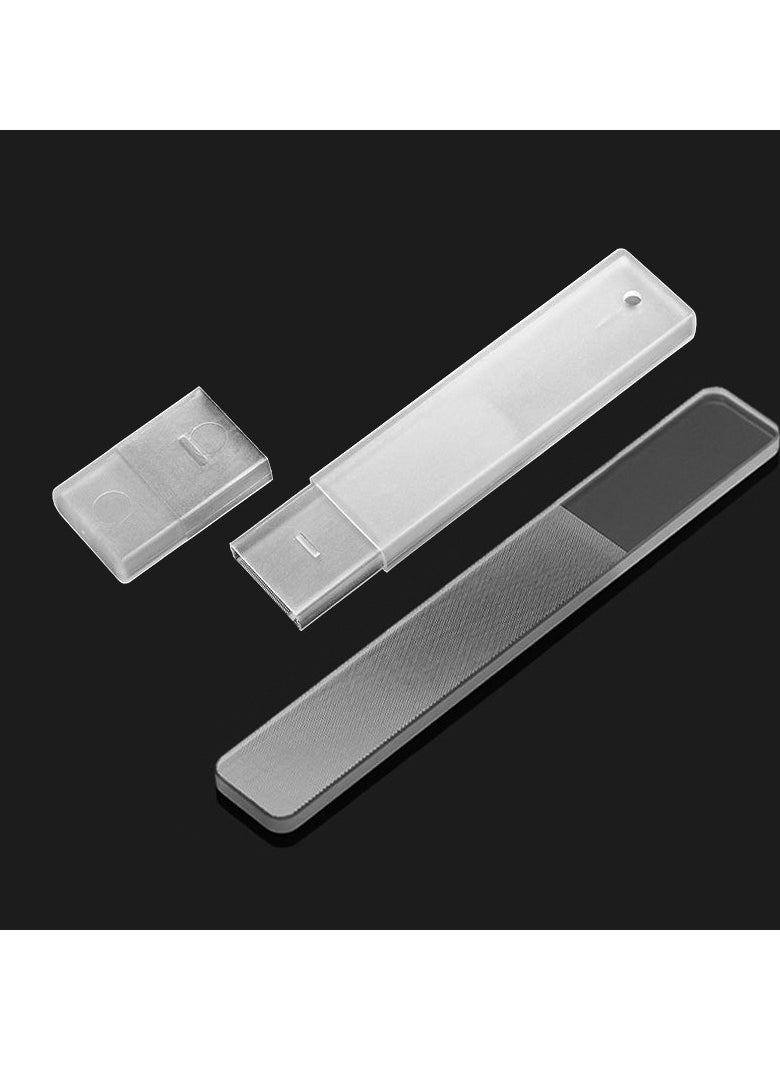 6 Pieces Nano Glass Nail Files Crystal Nail Shiner Buffer Polisher Crystal Glass Nano Nail File with Case for Natural Nails