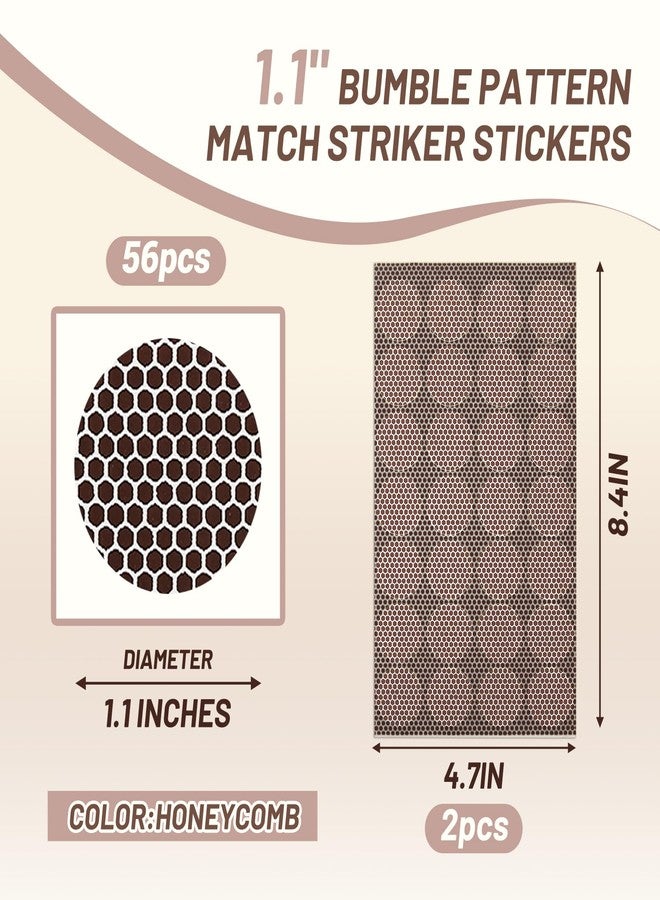 Abvsdu 56 PCS Match Striker Stickers, 1" Match Striker Paper with Adhesive, Ideal for Fireplace Matches (Brown) - Image 2